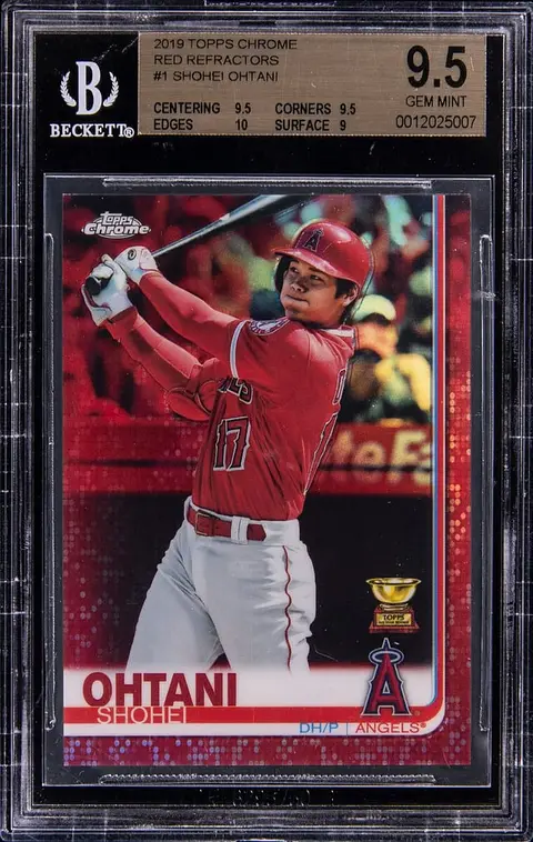 2019 Topps Chrome Red Refractors #1 Shohei Ohtani (#2/5) - BGS GEM MINT 9.5 - Pop 1