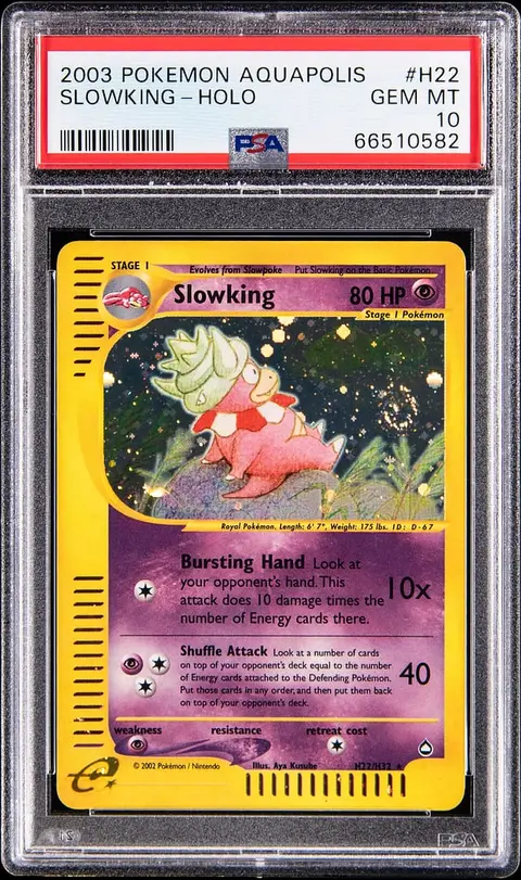 2003 Pokemon Aquapolis Holo #H22 Slowking - PSA GEM MT 10