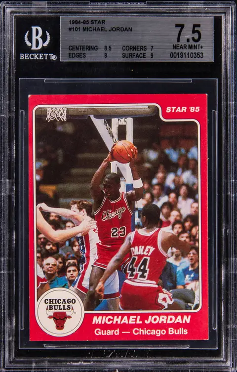 1984-85 Star #101 Michael Jordan Rookie Card - BGS NM+ 7.5