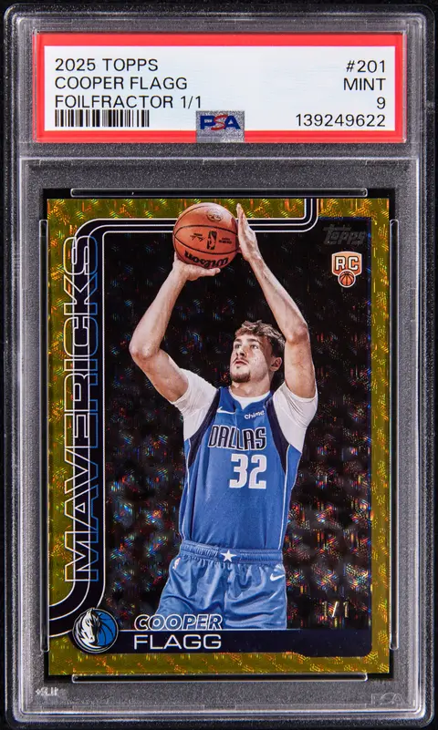 2025-26 Topps FoilFractor #201 Cooper Flagg Rookie Card (#1/1) - PSA MINT 9