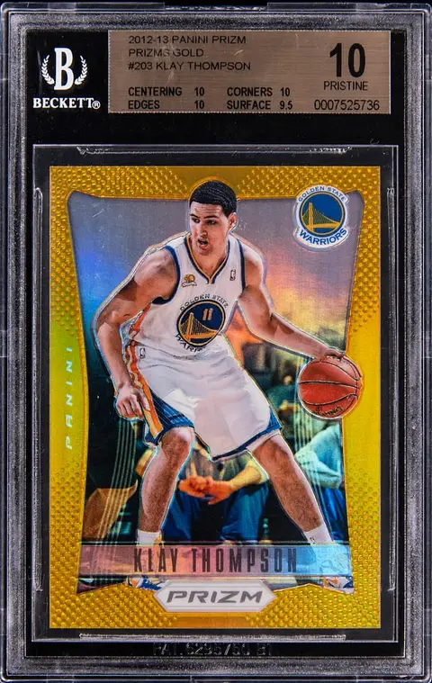 2012-13 Panini Prizm Gold Prizm #203 Klay Thompson Rookie Card (#09/10) - BGS PRISTINE 10 - Pop 3