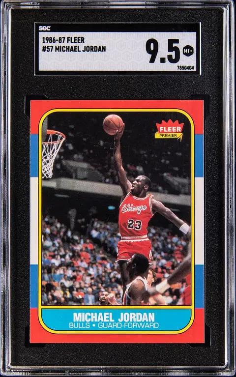 1986-87 Fleer #57 Michael Jordan Rookie Card - SGC MT+ 9.5