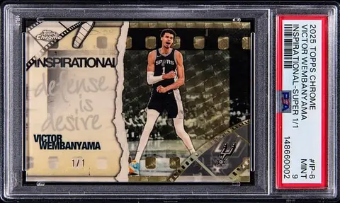 2025-26 Topps Chrome Inspirational SuperFractor #IP-6 Victor Wembanyama (#1/1) - Jersey Number - PSA MINT 9