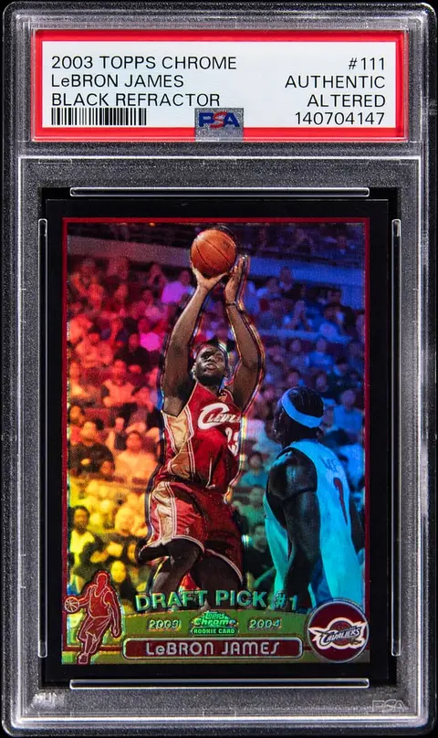 2003-04 Topps Chrome Black Refractor #111 LeBron James Rookie Card (#164/500) - PSA Authentic/Altered
