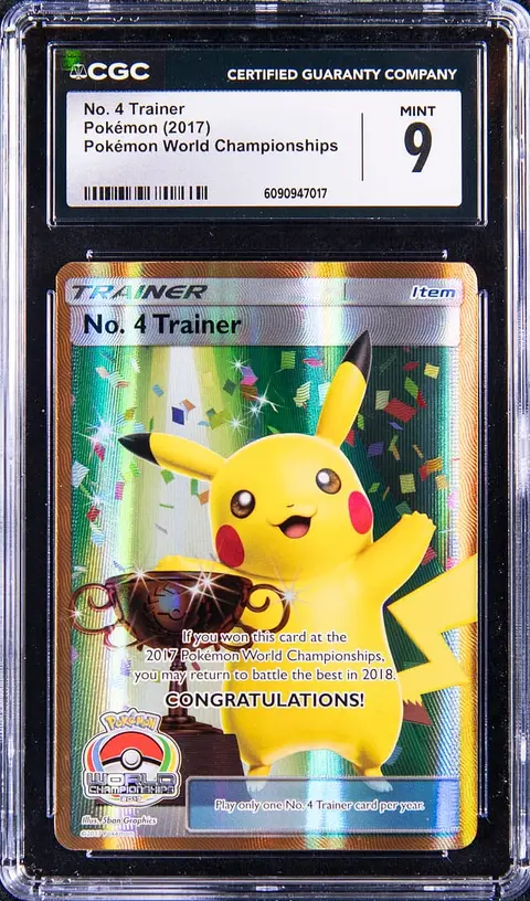2017 Pokemon World Championships No. 4 Trainer Trophy Pikachu - CGC MINT 9