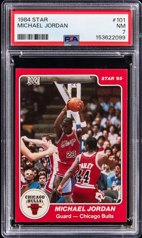 1984-85 Star #101 Michael Jordan Rookie Card - PSA NM 7