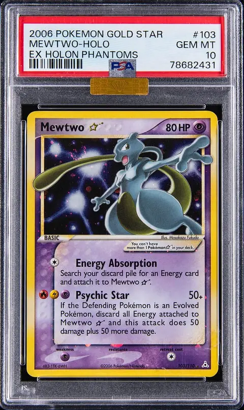 2006 Pokemon EX Holon Phantoms Holo #103 Gold Star Mewtwo - PSA GEM MT 10 - MBA Gold Diamond
