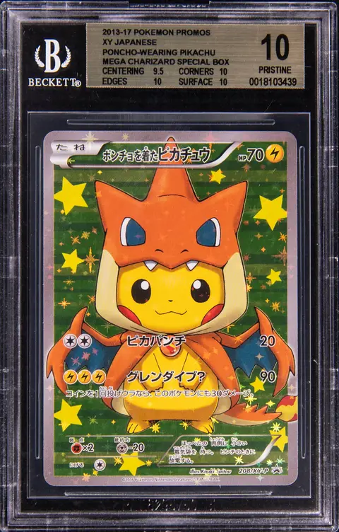 2013-17 Pokemon Japanese XY Special Box Promo #208 Mega Charizard Y Poncho-Wearing Pikachu - BGS PRISTINE 10