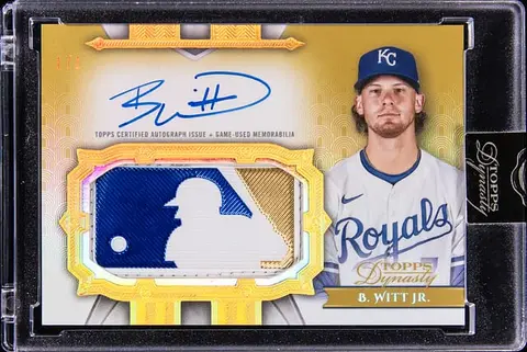 2024 Topps Dynasty Autographed MLB Logo Patch #AMLP-BW Bobby Witt Jr. Signed Game-Used Patch Card (#1/1) - Topps Encased