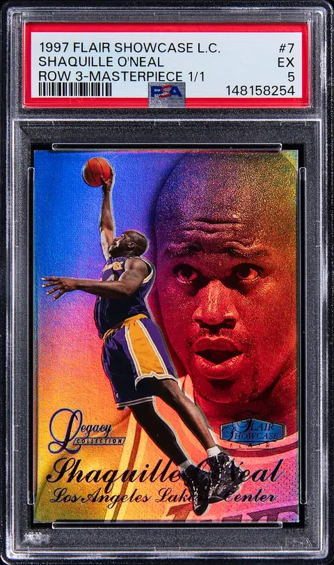 1997-98 Flair Showcase Legacy Collection Row 3 Masterpiece #7 Shaquille O'Neal (#1/1) - PSA EX 5