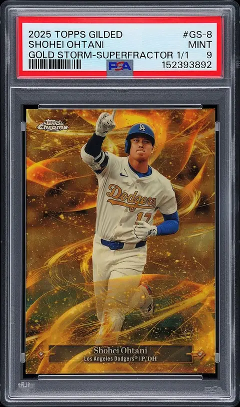 2025 Topps Gilded Gold Storm SuperFractor #GS-8 Shohei Ohtani (#1/1) - PSA MINT 9