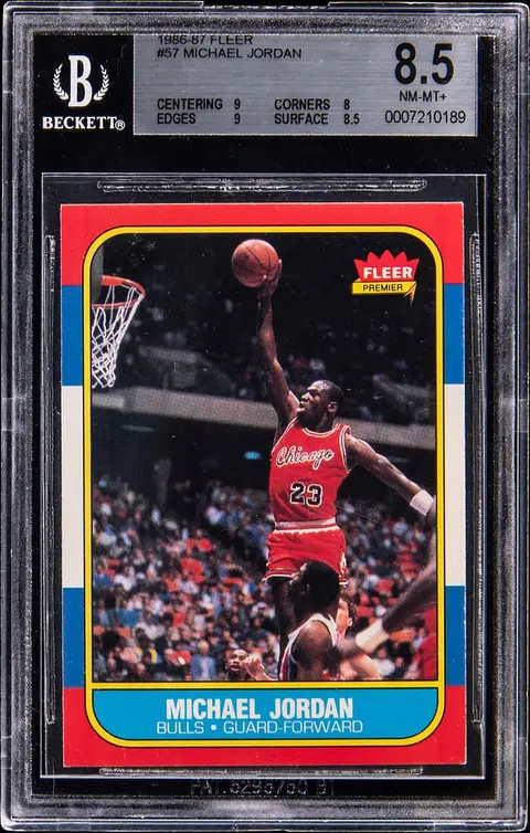 1986-87 Fleer #57 Michael Jordan Rookie Card - BGS NM-MT+ 8.5