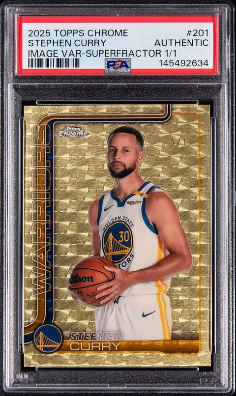 2025-26 Topps Chrome Image Variation SuperFractor #201 Stephen Curry (#1/1) - PSA Authentic