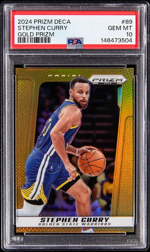 2024-25 Panini Prizm Deca Gold Prizm #89 Stephen Curry (#08/10) - PSA GEM MT 10
