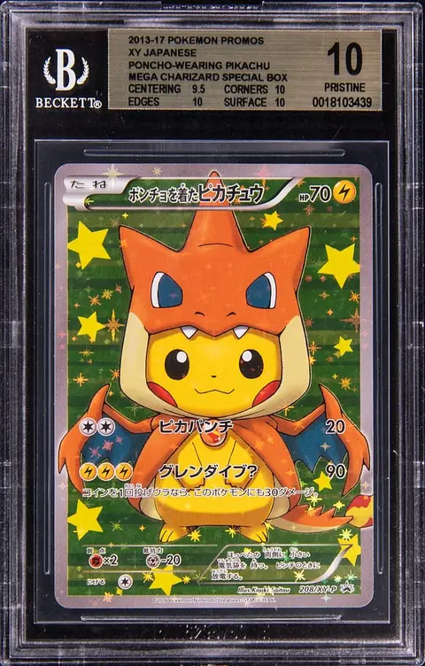 2013-17 Pokemon Japanese XY Special Box Promo #208 Mega Charizard Y Poncho-Wearing Pikachu - BGS PRISTINE 10