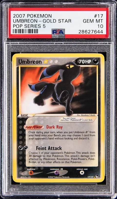 2007 Pokemon POP Series 5 #17 Gold Star Umbreon - PSA GEM MT 10