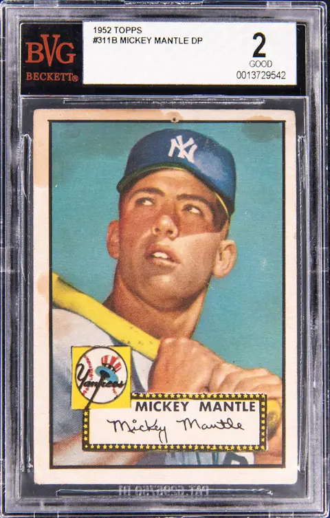 1952 Topps #311 Mickey Mantle - BVG GD 2