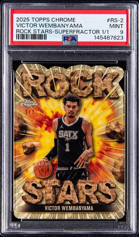 2025-26 Topps Chrome Rock Stars SuperFractor #RS-2 Victor Wembanyama (#1/1) - PSA MINT 9