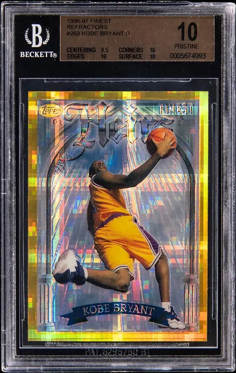 1996-97 Topps Finest Refractor #269 Kobe Bryant Rookie Card - BGS PRISTINE 10 - Pop 5