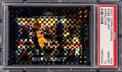 2007-08 Topps Chrome XFractor #24 Kobe Bryant (#48/50) - PSA GEM MT 10 - Pop 3