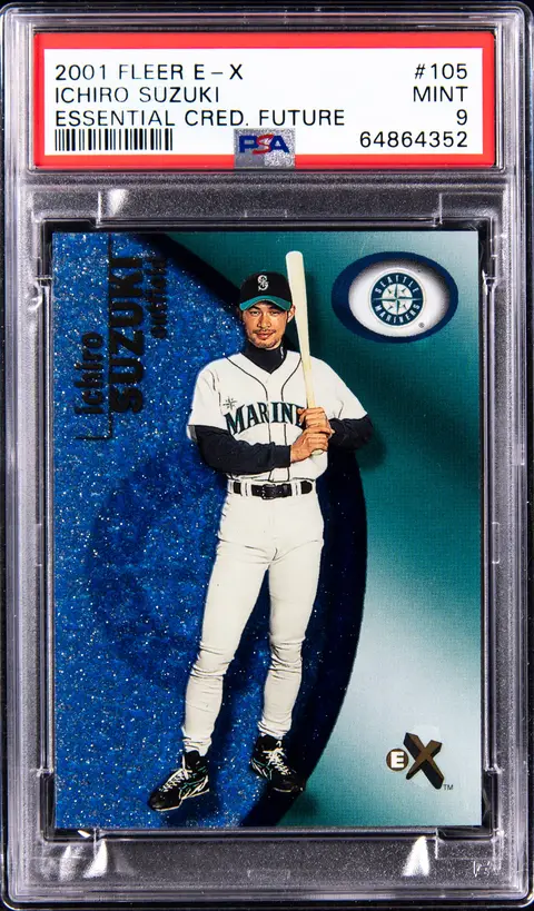 2001 Fleer E-X Essential Credentials Future #105 Ichiro Suzuki Rookie Card (#02/29) - PSA MINT 9 - Pop 3