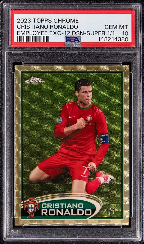 2023 Topps Chrome Employee Exclusive '12 Design SuperFractor Cristiano Ronaldo (#1/1) - PSA GEM MT 10