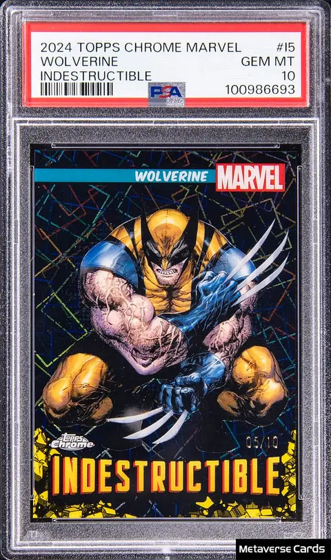 2024 Topps Chrome Marvel Indestructible #I-5 Wolverine (#05/10) - PSA GEM MT 10 - Pop 2