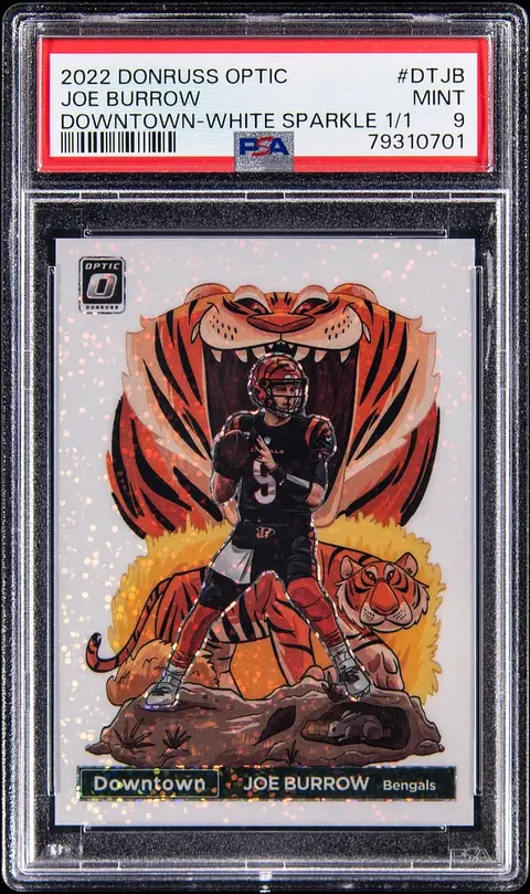 Joe Burrow 2022 Downtown White Sparkle 1/1 Sells