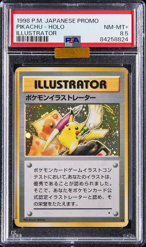 1998 Pokemon Japanese Promo Holo Illustrator Pikachu - PSA NM-MT+ 8.5 - MBA Gold Diamond Certified 9