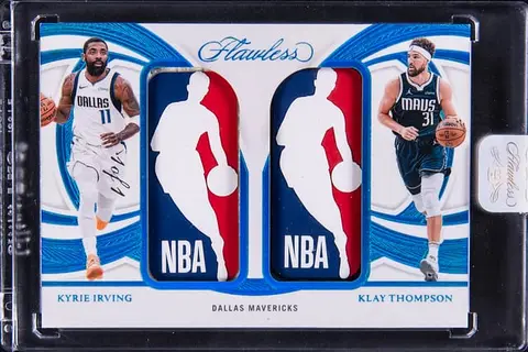 2024-25 Panini Flawless Dual Logoman #DLM-KKT Kyrie Irving/Klay Thompson Patch Card (#1/1) - Panini Encased