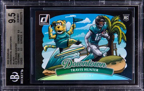 2025 Panini Donruss Horizontal Downtown! Black #13 Travis Hunter Rookie Card (#1/1) - BGS GEM MINT 9.5