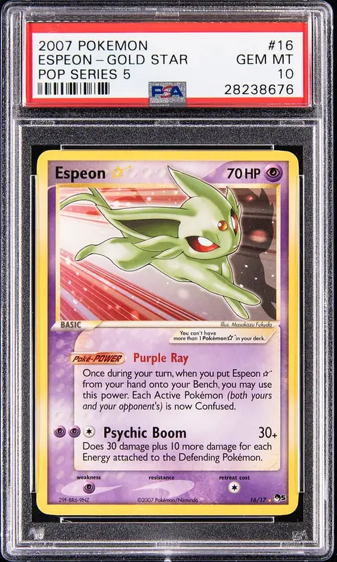 2007 Pokemon POP Series 5 #16 Gold Star Espeon - PSA GEM MT 10