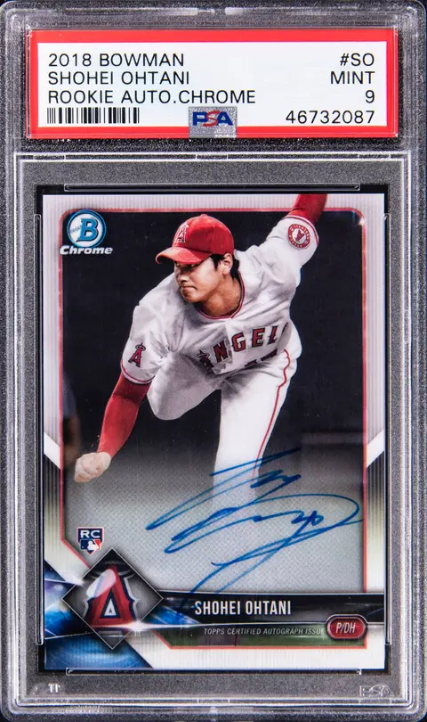 2018 Bowman Chrome Rookie Autographs #CRA-SO Shohei Ohtani Signed Rookie Card - PSA MINT 9