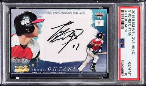 2014 BBM We Love Hokkaido Autograph Shohei Ohtani Signed Rookie Card (#03/30) - PSA GEM MT 10 - Pop 1