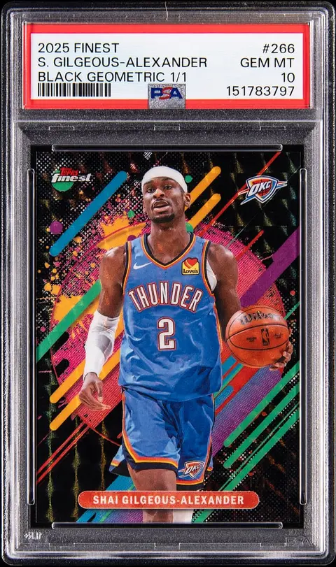 Shai 2025-26 Finest Black Geometric 1/1 PSA 10 Sale