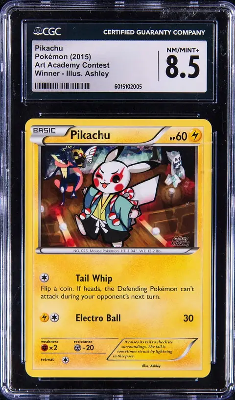 2015 Pokemon Art Academy Contest Winner Illustrator Ashley Pikachu - CGC NM-MT+ 8.5
