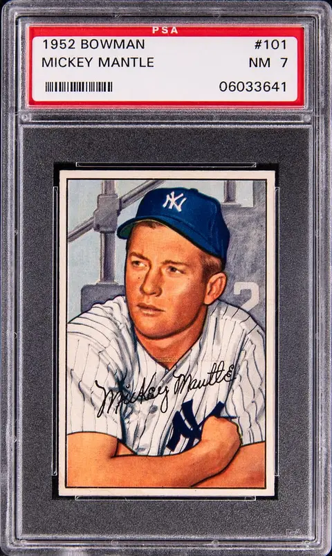 1952 Bowman #101 Mickey Mantle - PSA NM 7