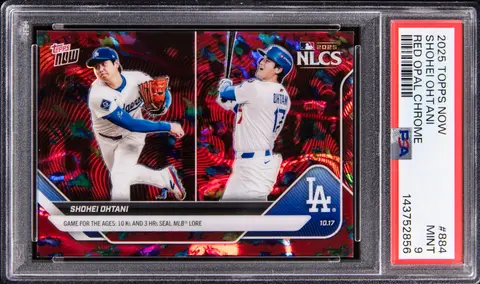 2025 Topps Now Red Opal Chrome #884 Shohei Ohtani (#4/5) - PSA MINT 9 - Pop 1