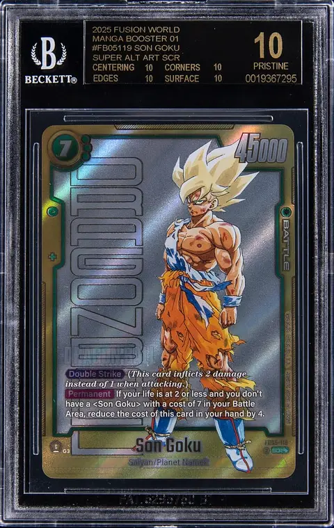 2025 Dragon Ball Super Fusion World Manga Booster 01 Super Alternate Art Secret Rare #FB05-119 Son Goku - BGS PRISTINE/Black Label 10 - Pop 1