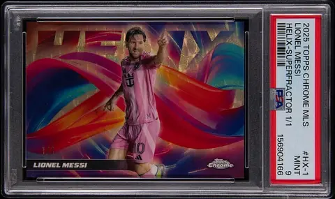 2025 Topps Chrome MLS Helix SuperFractor #HX-1 Lionel Messi (#1/1) - PSA MINT 9