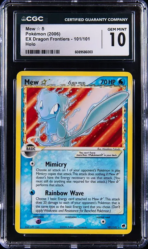 2006 Pokemon EX Dragon Frontiers Holo Gold Star #101 Mew - CGC GEM MINT 10
