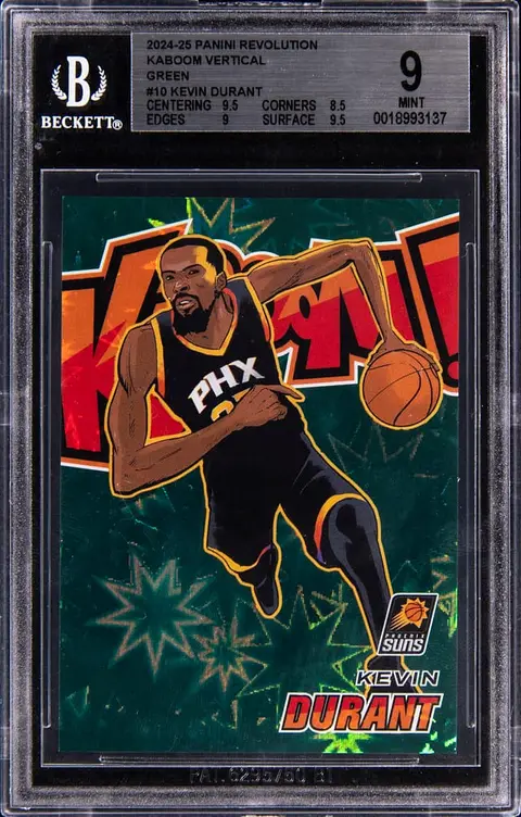 2024-25 Panini Revolution Kaboom! Vertical Green #10 Kevin Durant (#1/1) - BGS MINT 9