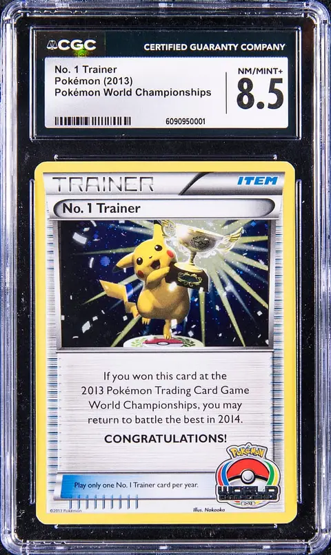 2013 Pokemon World Championships No.1 Trainer Pikachu Trophy Card - CGC NM-MT+ 8.5