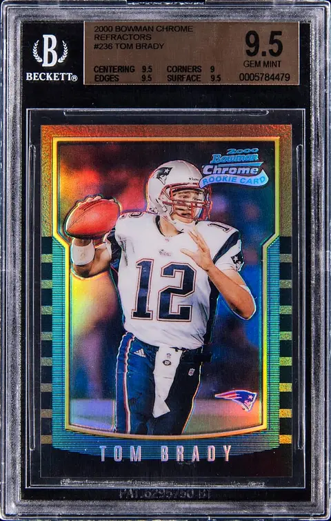 2000 Bowman Chrome Refractor #236 Tom Brady Rookie Card - BGS GEM MINT 9.5