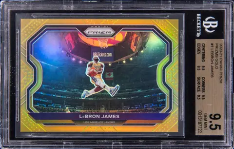 2020-21 Panini Prizm Gold Prizm #1 LeBron James (#09/10) - BGS GEM MINT 9.5 - True Gem - Pop 2