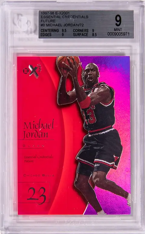 1997-98 SkyBox E-X2001 Essential Credentials Future #9 Michael Jordan (#55/72) - BGS MINT 9