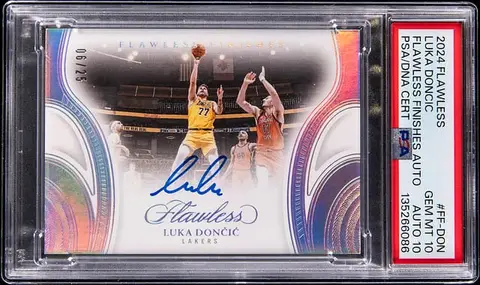 2024-25 Panini Flawless Finishes Autograph #FF-DON Luka Doncic Signed Card (#06/25) - PSA GEM MT 10, PSA/DNA GEM MT 10 - Pop 1