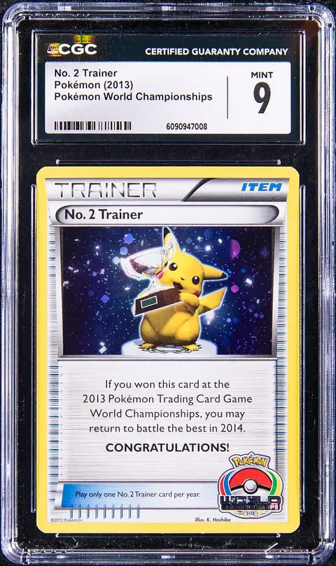 2013 Pokemon World Championships No. 2 Trainer Pikachu Trophy Card - CGC MINT 9