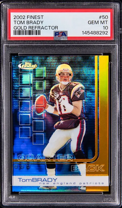 2002 Topps Finest Gold Refractor #50 Tom Brady (#14/25) - PSA GEM MT 10 - Pop 2