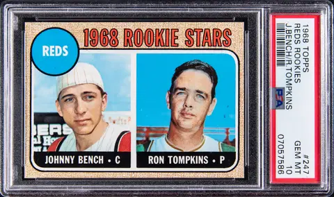 1968 Topps #247 Johnny Bench Rookie Card - PSA GEM MT 10